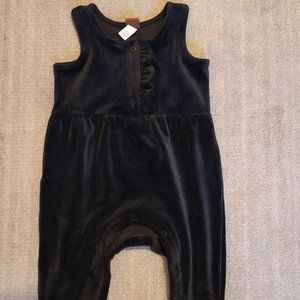 TEA Collection Black Velvet Romper 6-9 Months